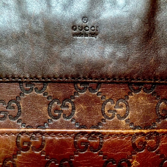 Gucci Messenger Bag - GG monogram brown leather cross body - Picture 1 of 9